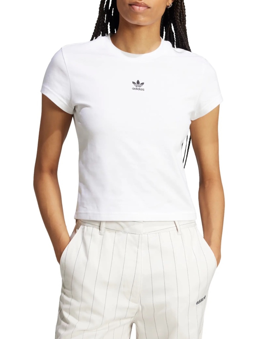 NWT Adidas Essentials Slim Fit T-Shirt in White | Size Small